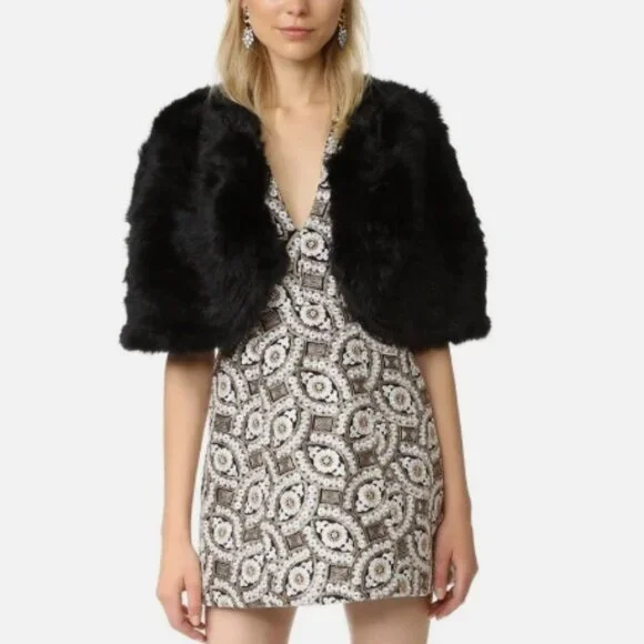 Alice + Olivia | Dresses | Nwot Alice Olivia Patty Embroidered Lantern  Black Gold Mini Dress Xs 495 | Poshmark